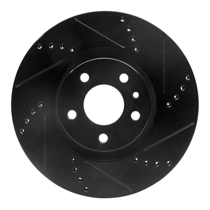 Alfa Romeo 164 Brake Rotor (1) - Front Right - R1 Concepts - Drilled & Slotted - Black - `91-`20